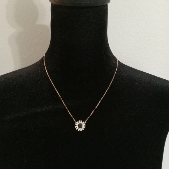 Kate Spade New York Black & White Crystal Gold Tone Pendant Necklace - Picture 5 of 9